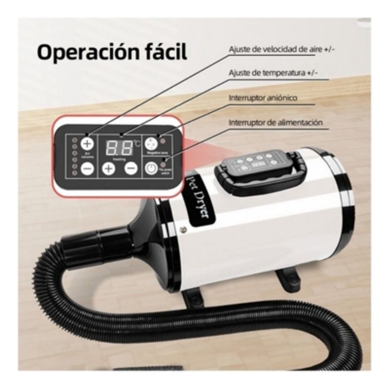 EVEREEN - Secador De Pelo Para Mascotas Pantalla Lcd 2800w