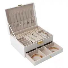 EVEREEN - Joyero Caja De Joya Dos Capas Tipo Maleta Organizador Joyas-