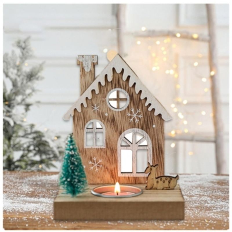 EVEREEN - Candelabro Decorativo Navideño Para Mesa vela No Incluida Casa-