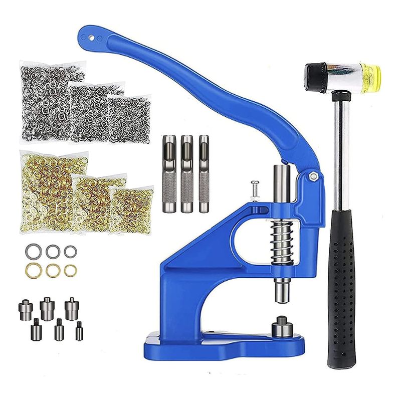 EVEREEN - Kit De Maquina De Broches + 3000 Ojetillos De 12 Azul
