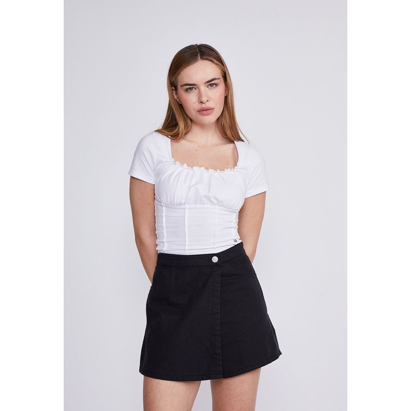 SIOUX - Polera Mujer Blanco Tipo Corset Sioux