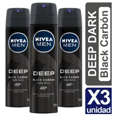 NIVEA - DESODORANTE SPRAY FOR MEN DEEP X 150 ML x 3