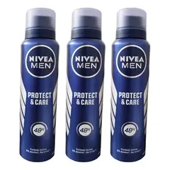 NIVEA - DESODORANTE SPRAY FOR MEN PROTECT & CARE X 150 ML x3.-