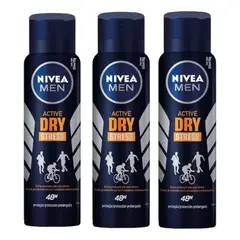 NIVEA - DESODORANTE SPRAY FOR MEN STRESS DRY PROTC X 150 ML x3.-