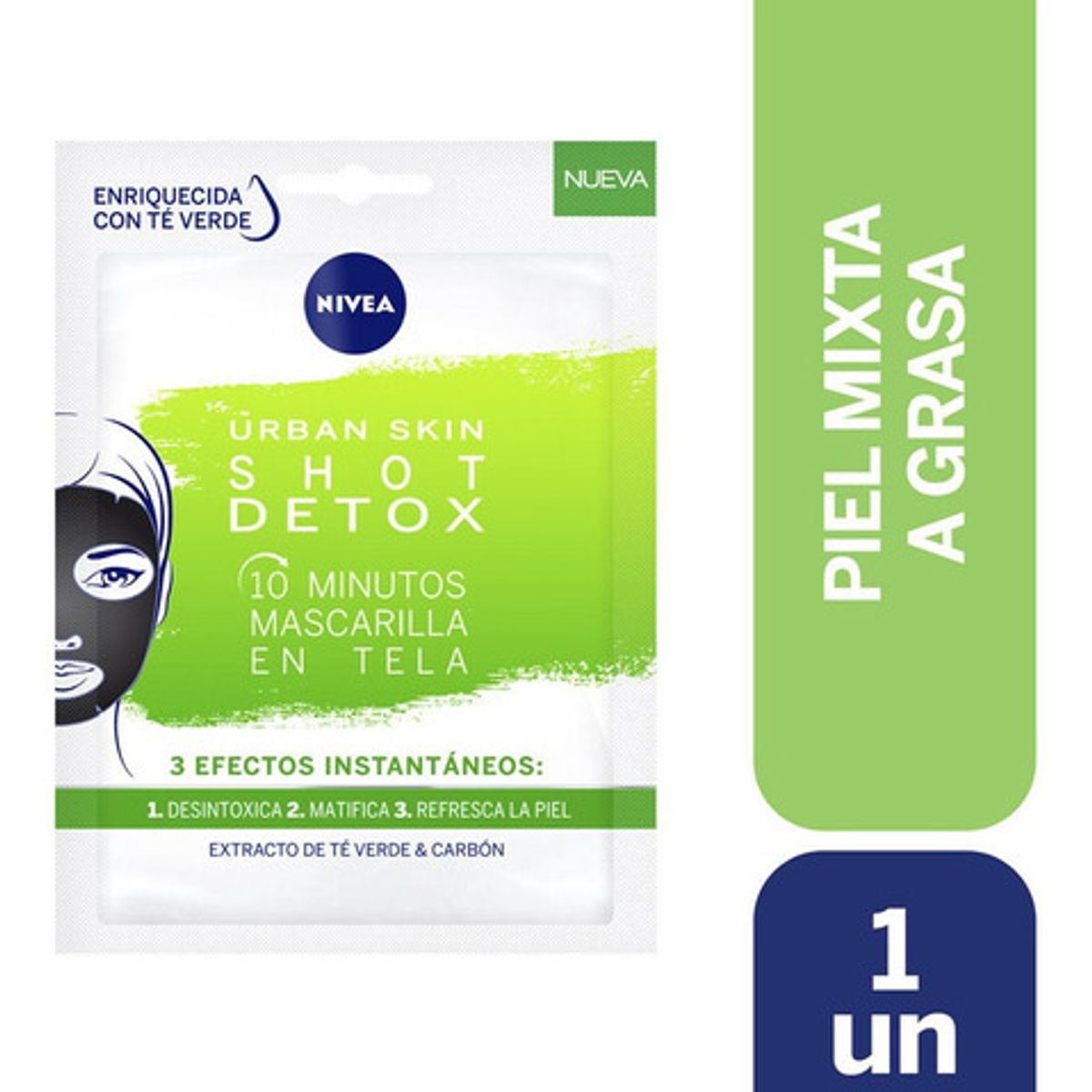 NIVEA - NIVEA FACE URBAN DETOX MASK PIEL MIXTA A GRASA X 1