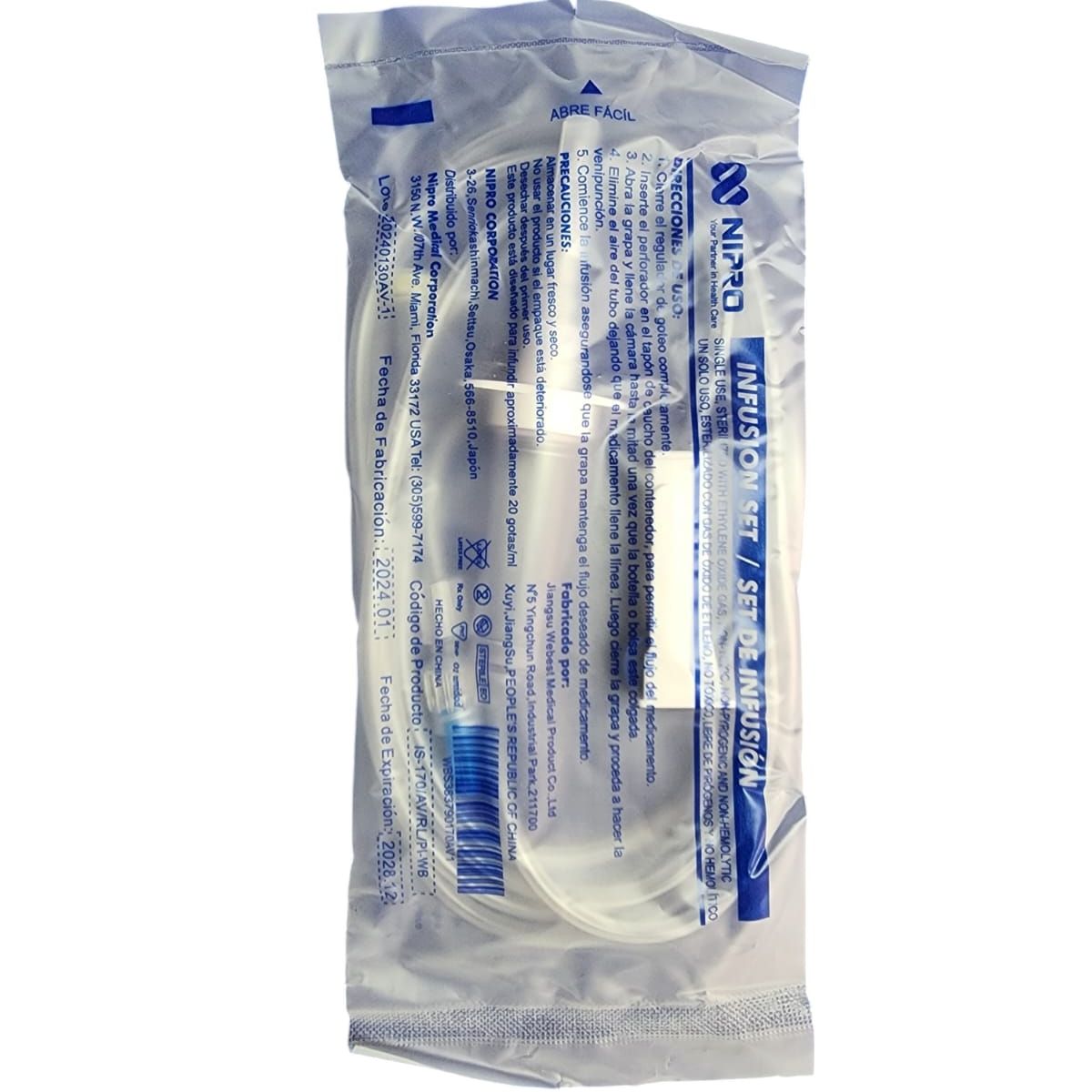 NIPRO - Bajada De Suero Macrogoteo 20 Gotas/ml Nipro Pack 10 Un