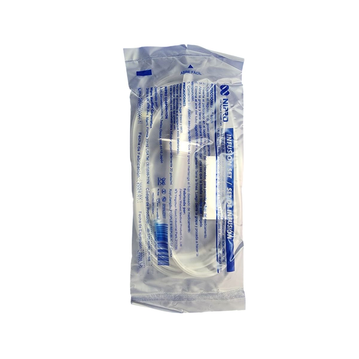 NIPRO - Bajada De Suero Macrogoteo 20 Gotas/ml Nipro Pack 10 Un