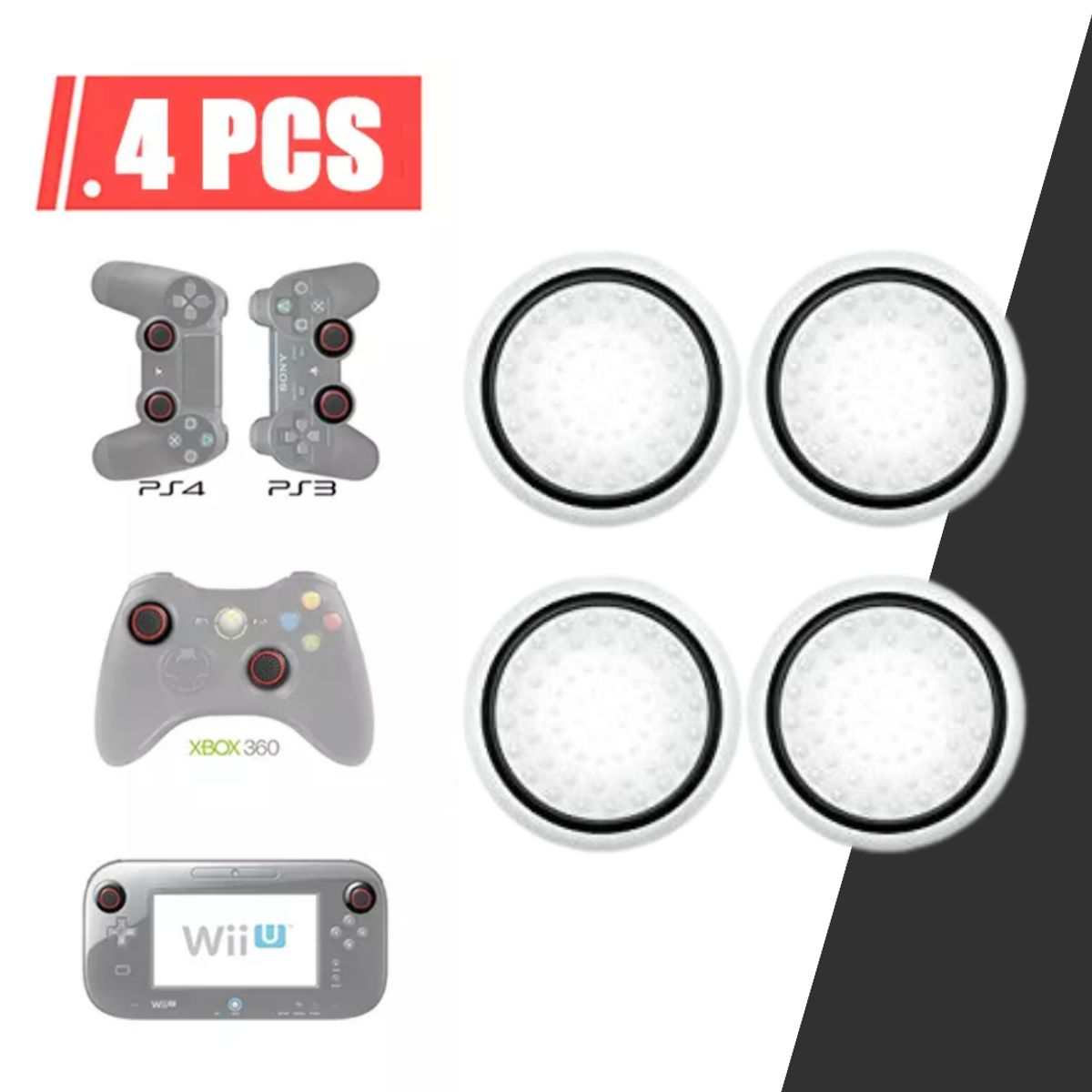 GENERICO - Trust Thumb Grips Goma Mando Ps4 Ps3 Xbox Antideslizante X4.