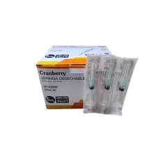 CRANBERRY - Jeringa 5ml 21gX1/2 Luer Lock Caja 100 unidades
