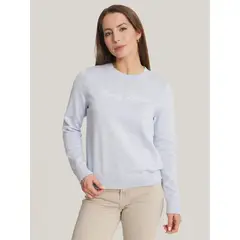 TOMMY HILFIGER - Sweater Solid Con Logo Celeste