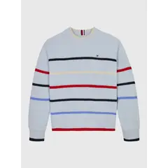 TOMMY HILFIGER - Sweater De Niño A Rayas Multicolores Azul