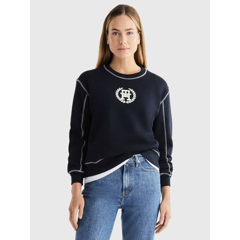 TOMMY HILFIGER - Polerón Con Logo Monogram Circular Azul Tommy Hilfiger