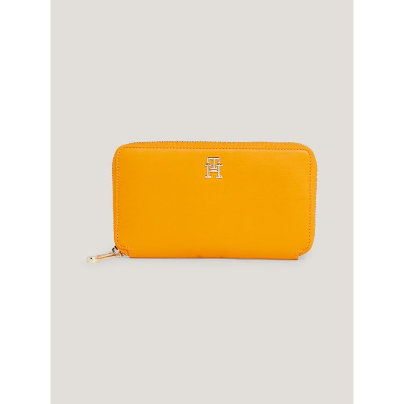 TOMMY HILFIGER - Billetera Iconic Con Cierre Naranjo Tommy Hilfiger