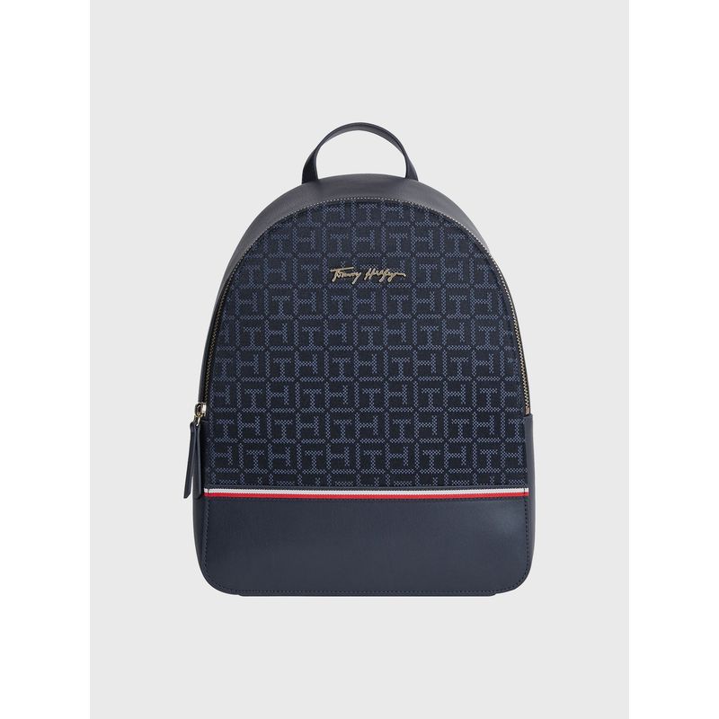 TOMMY HILFIGER - Mochila Jacquard Con Stripe Azul Tommy Hilfiger