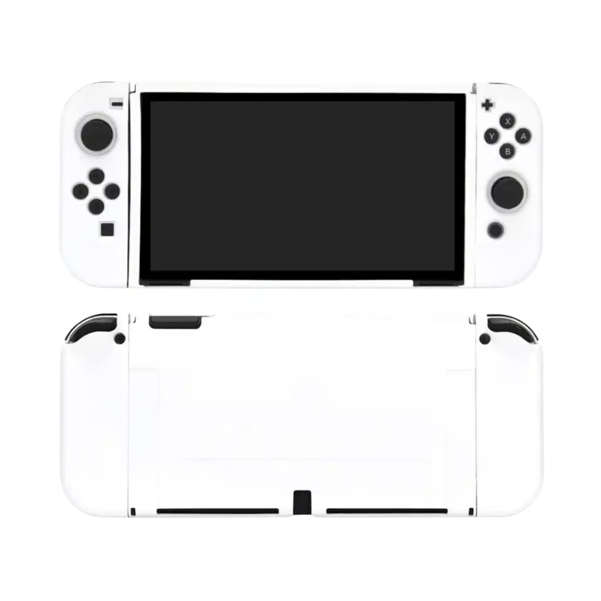 GENERICO - Carcasa Funda Protectora Para Nintendo Switch Oled Silicona Blanco.