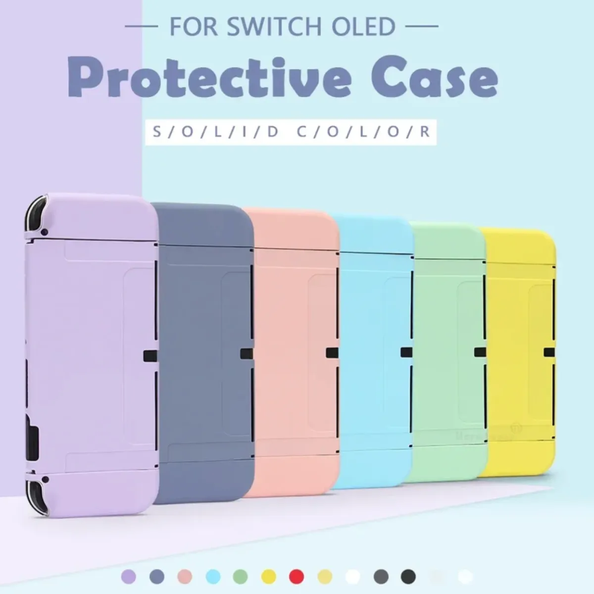 GENERICO - Carcasa Funda Protectora Para Nintendo Switch Oled Silicona Celeste