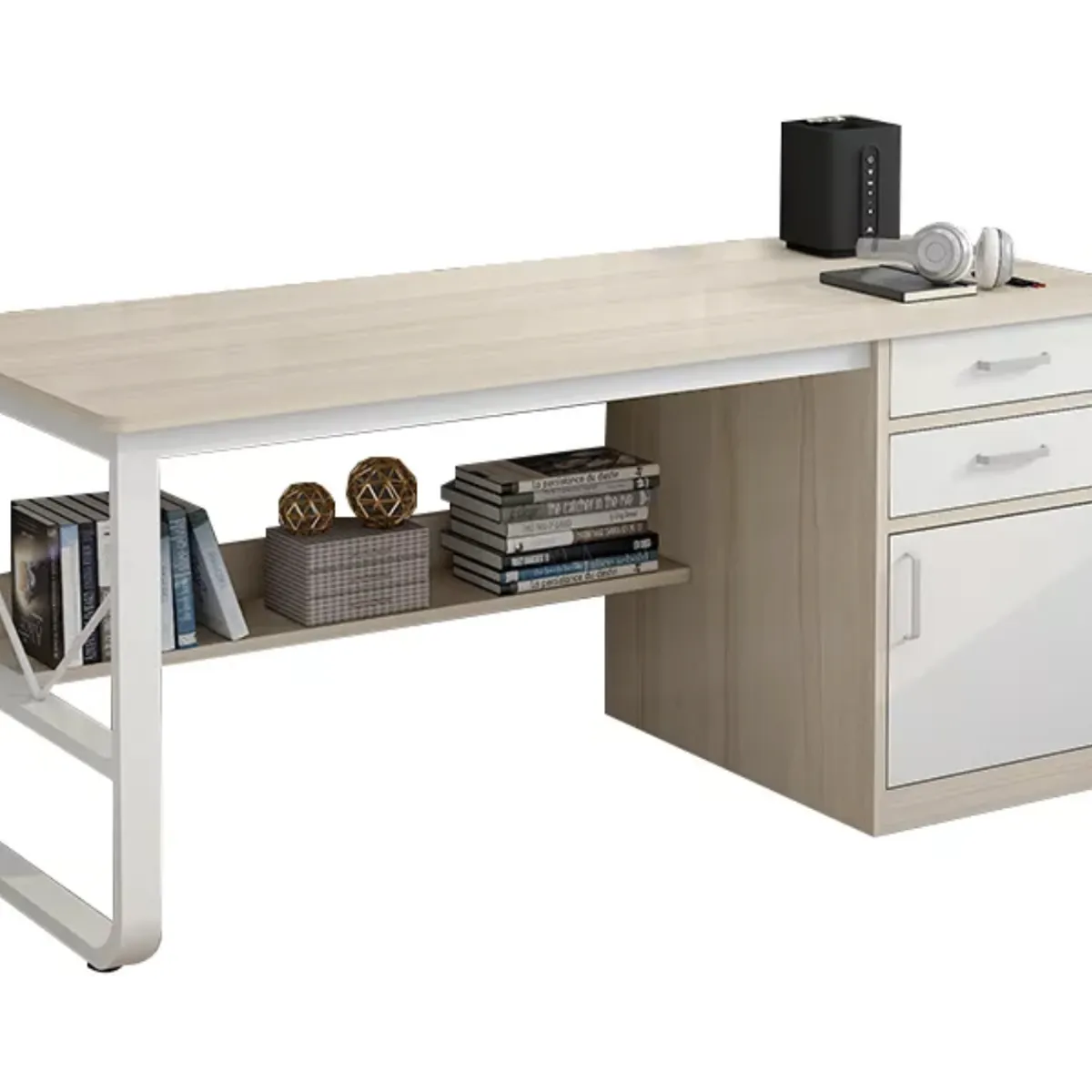 HOMER DESIGN - Escritorio Moderno Con Cajoneras 120x60x72cm Para Oficina