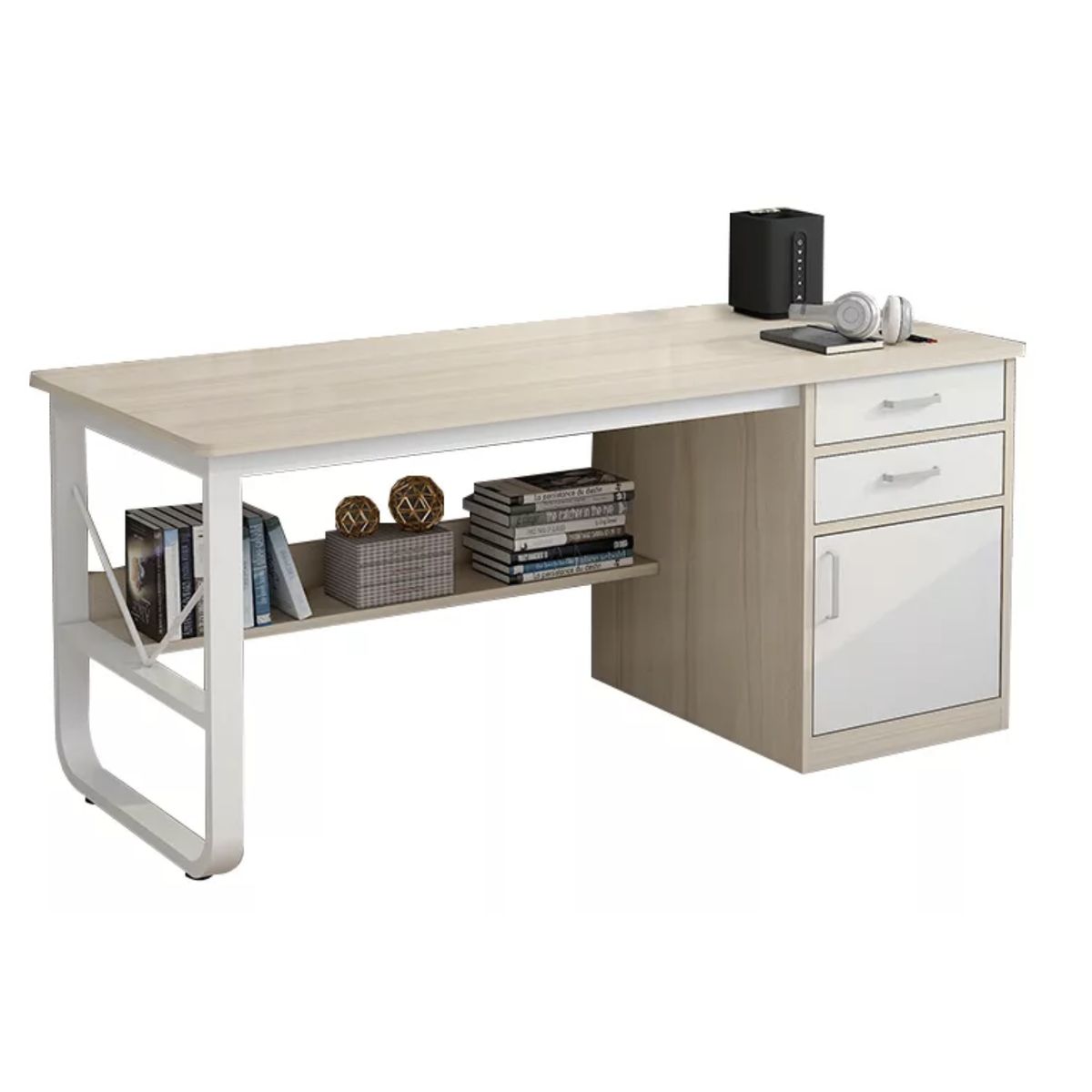HOMER DESIGN - Escritorio Moderno Con Cajoneras 120x60x72cm Para Oficina