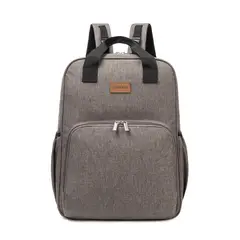 BEBESIT - Mochila Maternal 3En1 Pañalera Cuna Y Mudador Gris