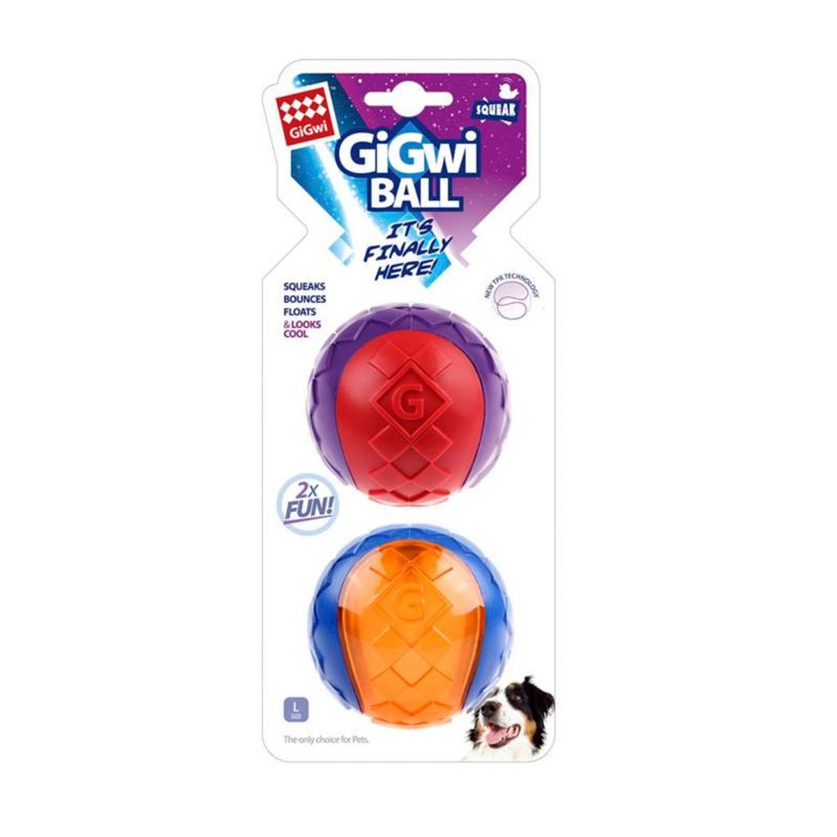 GIGWI - Pack Pelotas Gigwi Sonido Talla Large 2 unidades para Perro