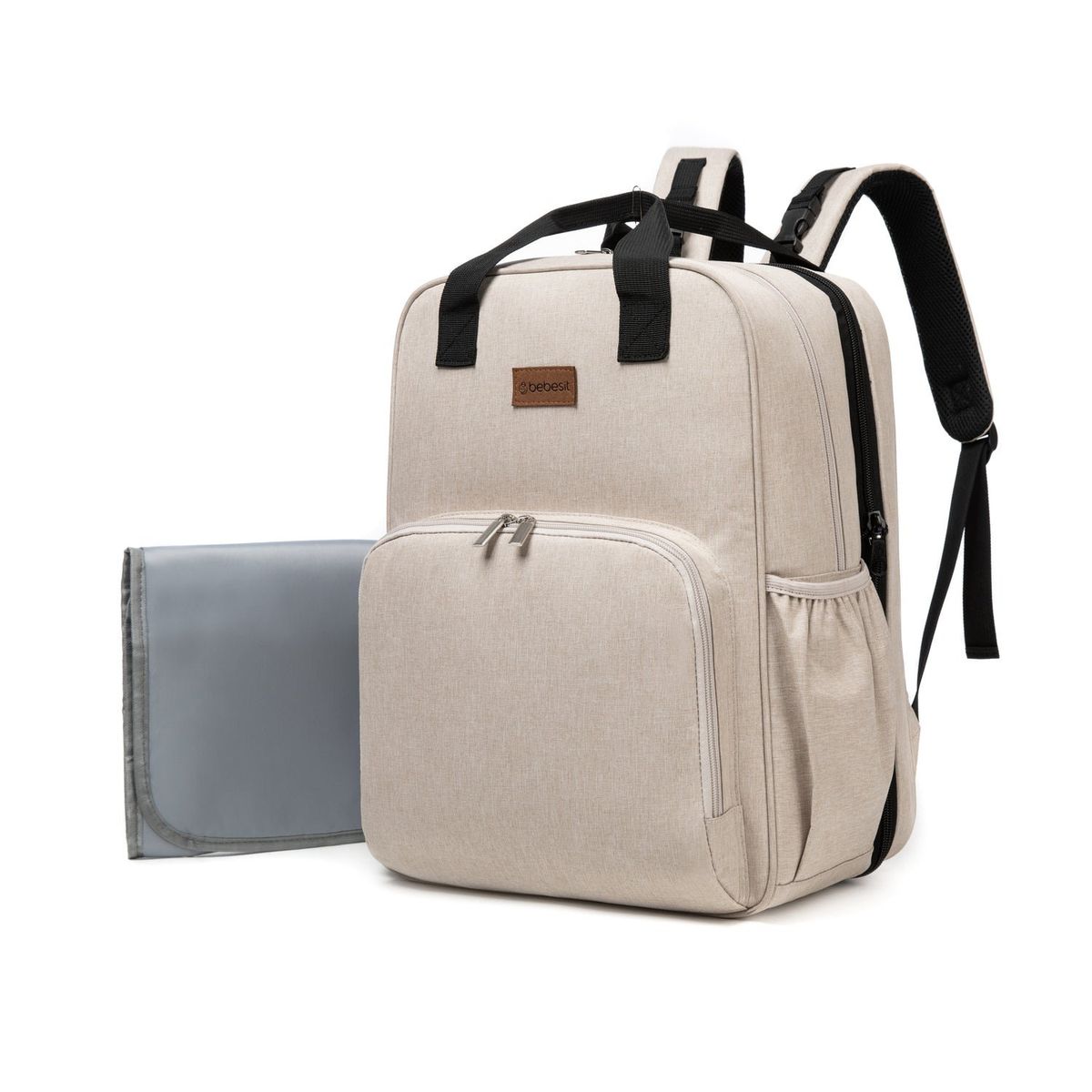BEBESIT - Mochila Maternal 3En1 Pañalera Cuna Y Mudador Beige Bebesit