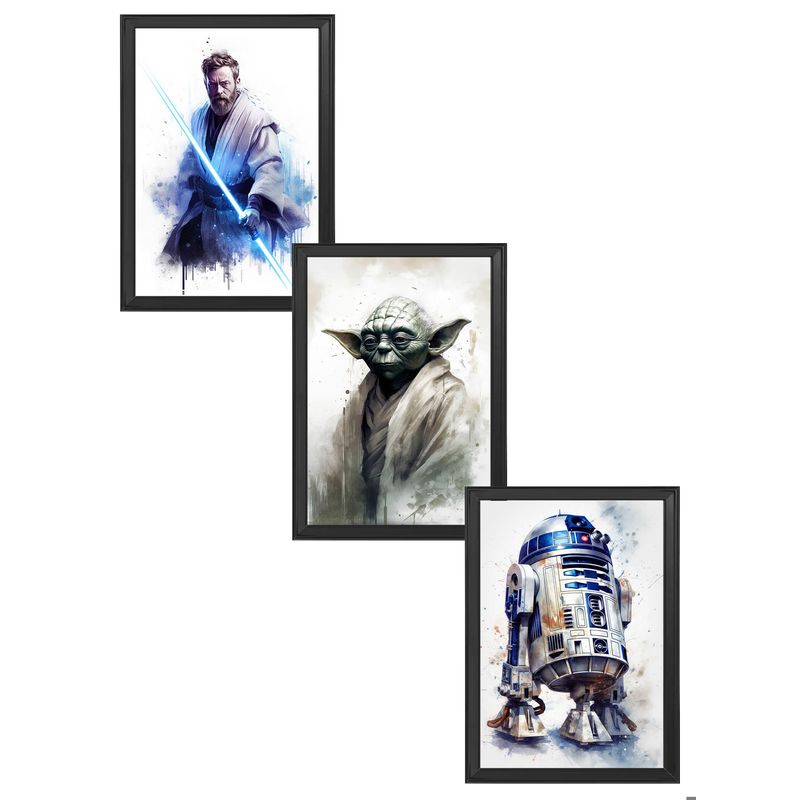 DECORACION CREATIVA - Set Cuadros Reproducciones IA Starwars Black
