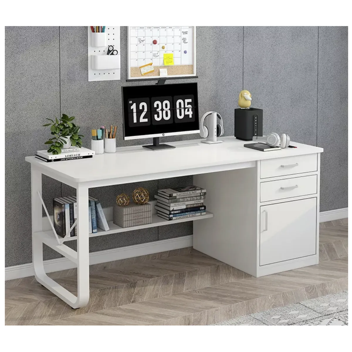 HOMER DESIGN - Escritorio Moderno Con Cajoneras 120x60x72cm Para Oficina…