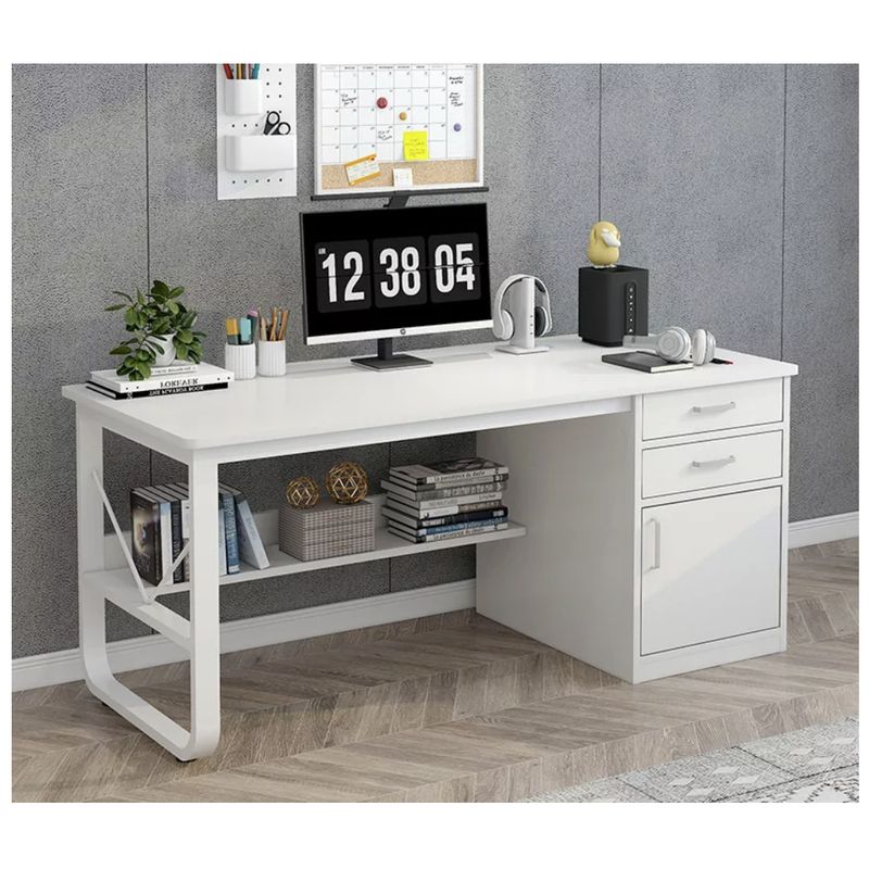 HOMER DESIGN - Escritorio Moderno Con Cajoneras 120x60x72cm Para Oficina