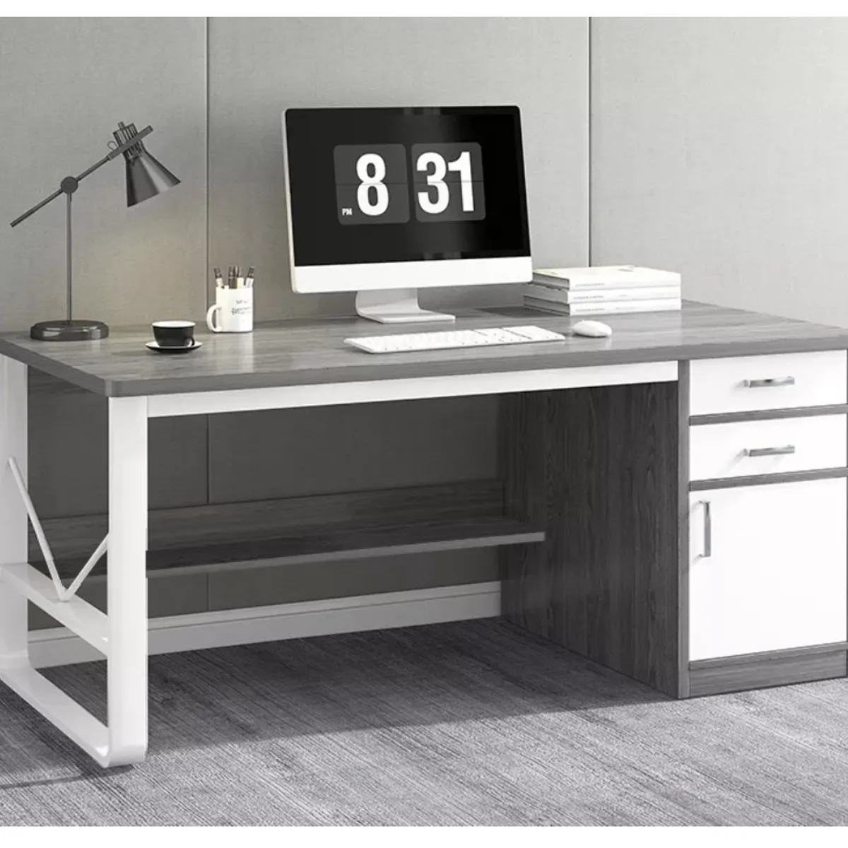 HOMER DESIGN - Escritorio Moderno Con Cajoneras 120x60x72cm Para Oficina…