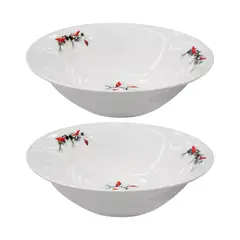 GENERICO - Set de 2 Platos Hondos de Cerámica Blanca - 10 Pulgadas
