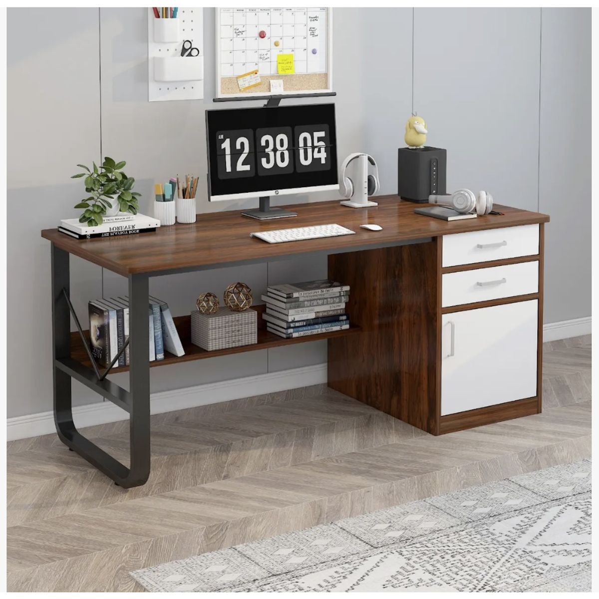 HOMER DESIGN - Escritorio Moderno Con Cajoneras 120x60x72cm Para Oficina…