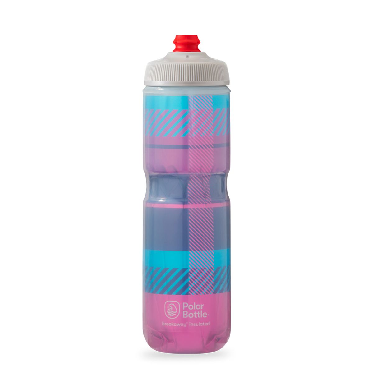 POLAR BOTTLE - BOTELLA DE AGUA POLAR SURGE TARTAN 24oz BUBBLE GUM PINK/NAVY