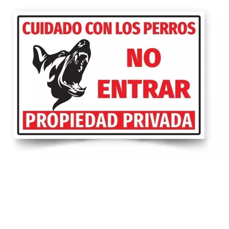 GENERICO - Señalética Cuidado Con Los Perros Pro Privada 30x45cm Metal
