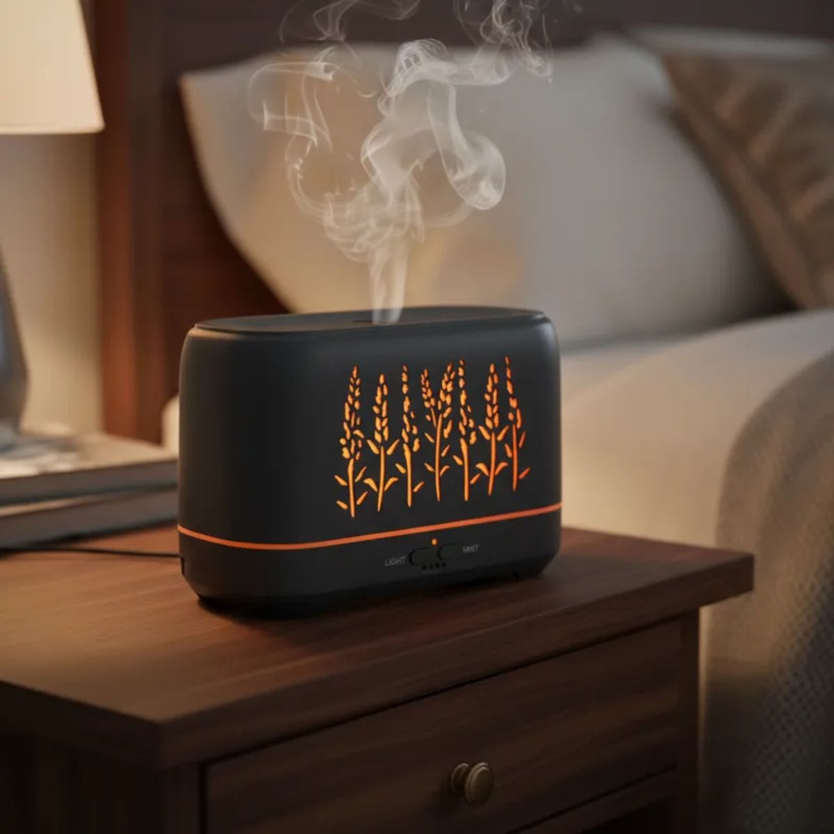 GENERICO - Humidificador Flame Difusor De Aceite  Aromas 200ml negro