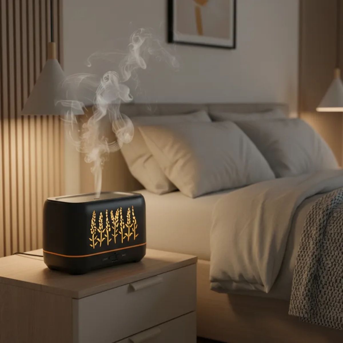 GENERICO - Humidificador Flame Difusor De Aceite  Aromas 200ml negro