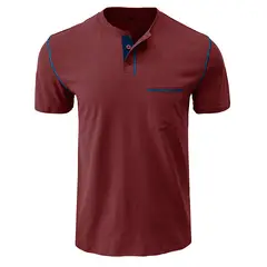 BLWOENS - Polera de manga corta de verano para hombres - Rojo