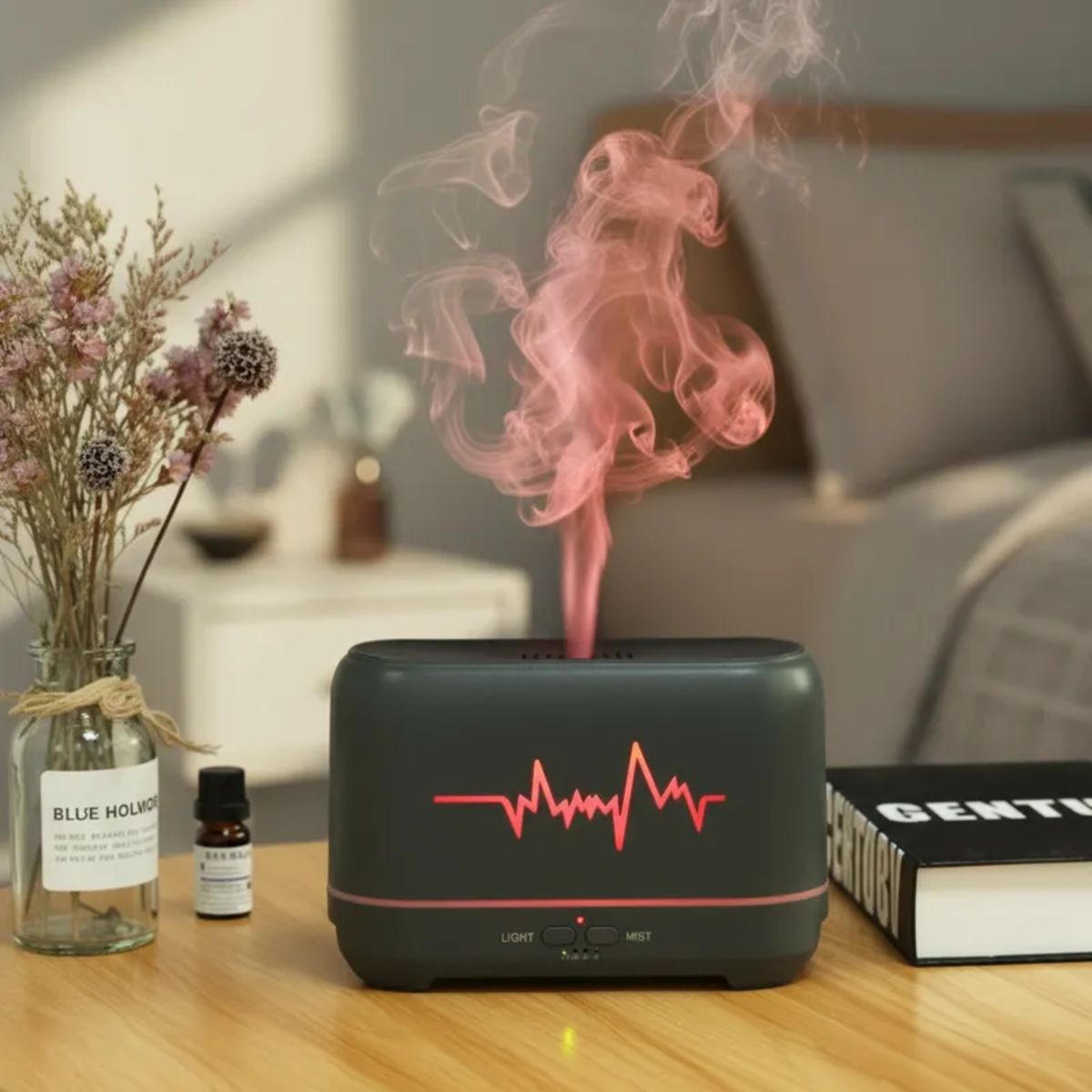 GENERICO - Humidificador Flame Difusor De Aceite esencial 200ml negro