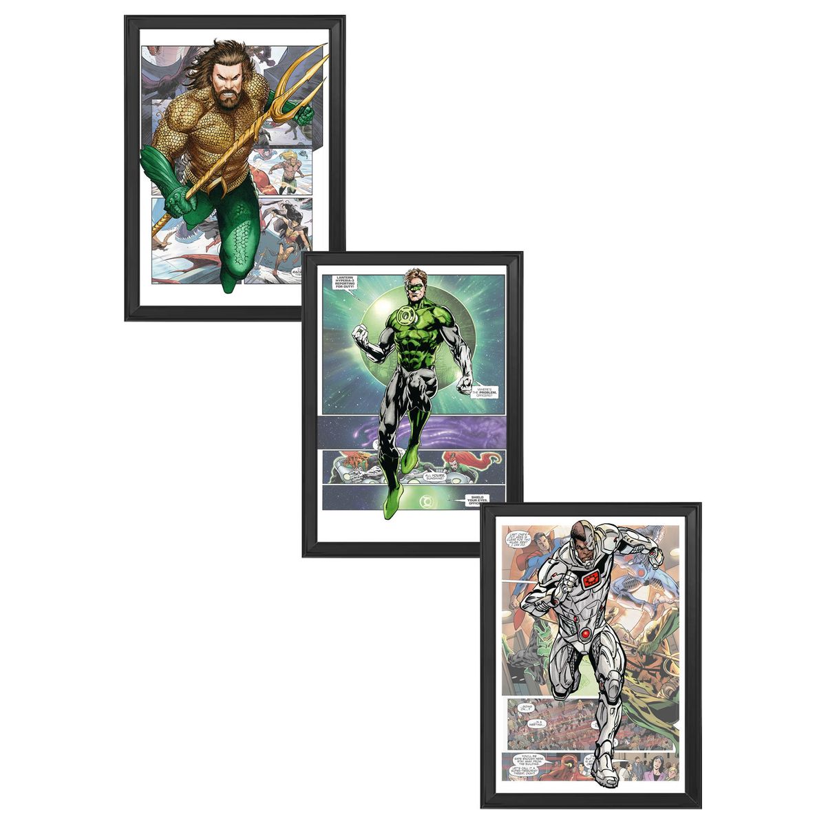 DECORACION CREATIVA - Set Cuadros Infantil DC - Heroes Originales Liga 2 Black