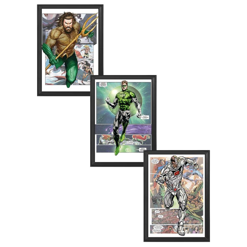 DECORACION CREATIVA - Set Cuadros Infantil DC - Heroes Originales Liga 2 Black