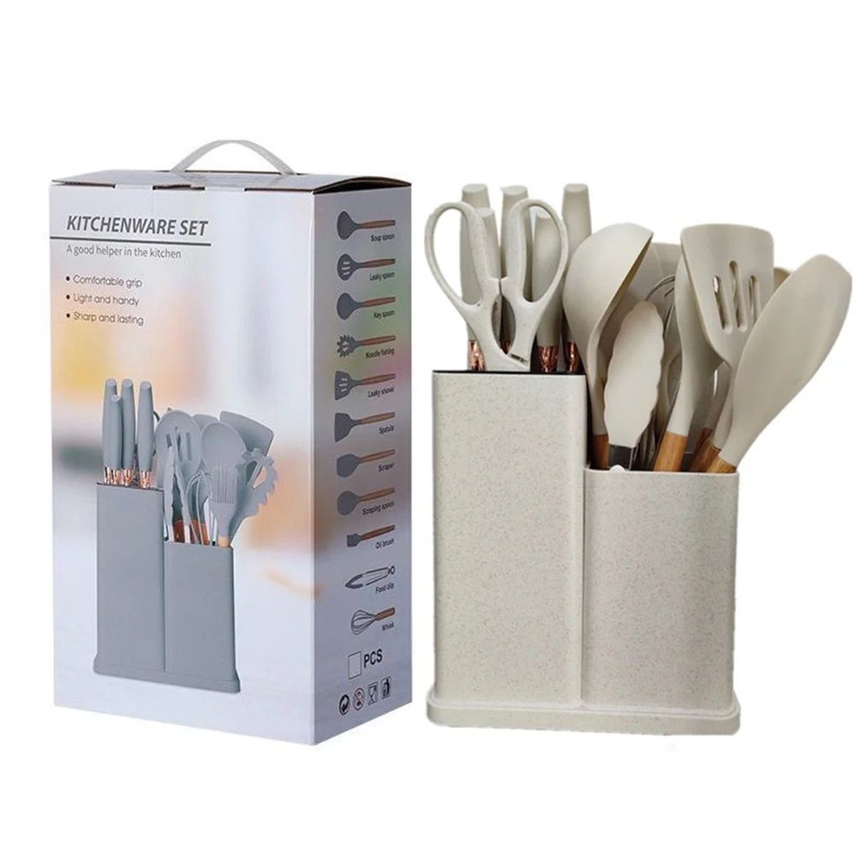 GENERICO - Set De Utensilios de Cocina Silicona 19 Piezas