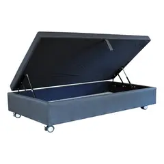 BLOCCARE - Base De Cama Baul 1.5 Plaza L190cm. Rueda Logo para colchon V.elastico