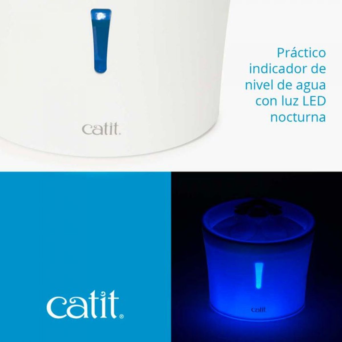 CATIT - Catit Fuente Bebedera Flor 3 Litros con Luz Led para Gatos
