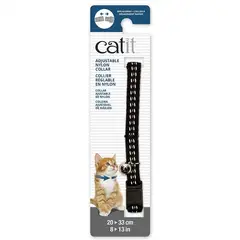 CATIT - Collar Reflectante Anti Ahorque Negro para Gatos