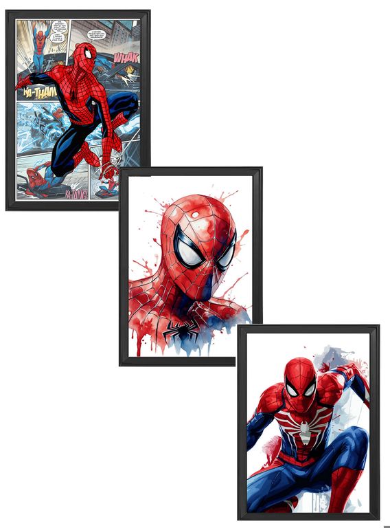 Set de Cuadros Spiderman X 3 Black