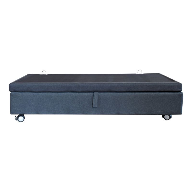 BLOCCARE - Base De Cama Baul Full L190cm Rueda Logo Refuerzo colchon Velastico