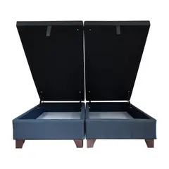 BLOCCARE - Base Cama Baul 2 Plazas L200cm.Patas 11cm. Refuerzo colchon V.elastico