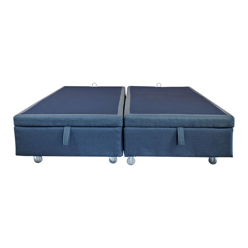 BLOCCARE - Base Cama Baul 2 Plazas L200cm.Rueda Pyton.Refuerzo colchon V.elastico