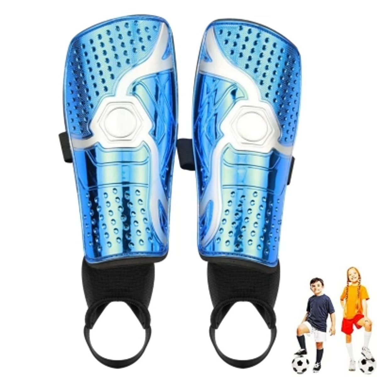 EVERSO - Par Espinilleras Fútbol Niños Pantorrilla Protección Adultos