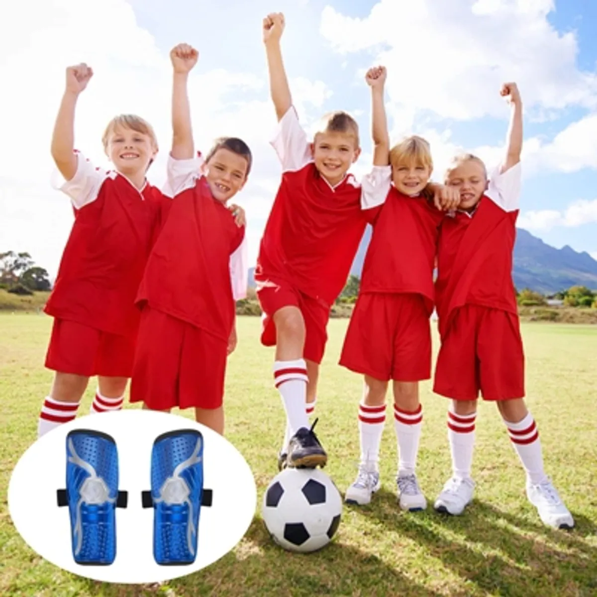 EVERSO - Par Espinilleras Fútbol Niños Pantorrilla Protección Adultos