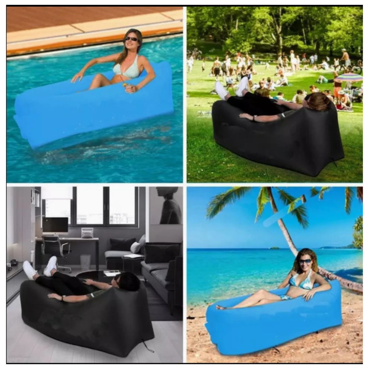 GENERICO - Sofá Inflable Largo de Camping